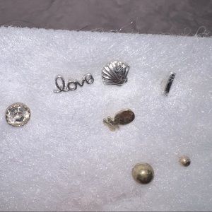 set of 7 stud earrings NEW cute beach themed jewelry